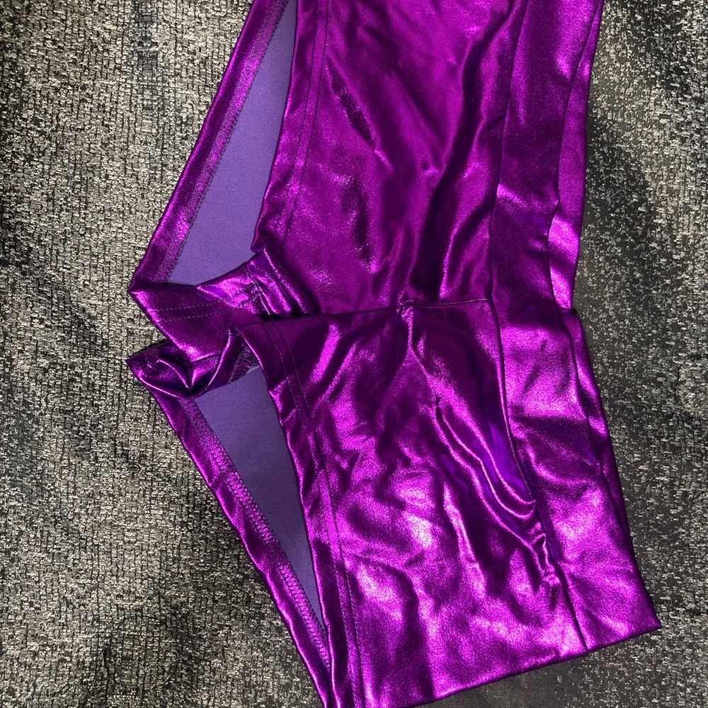Very short metallic boy shorts
